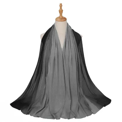 PROMISTAR Women's Cotton Shawl Custom Summer Ethnic Hijab Bubble Chiffon Georgette Scarf