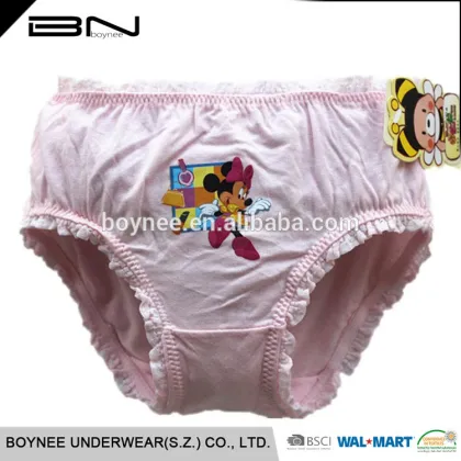 Customized Comfortable Style Girls 100% Cotton Baby Underwear