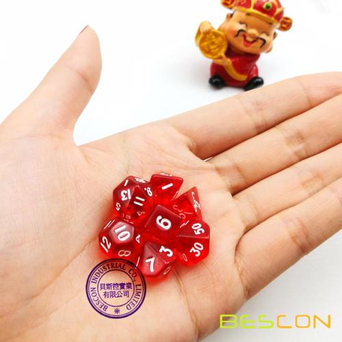 12MM Mini Size Polyhedral 7-Die Set D4-D20 för RPG Dungeons och Dragons Game Dice