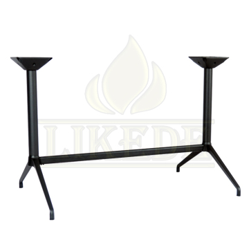 Black Aluminum Double Column Outdoor Dining Table Legs for Restaurants