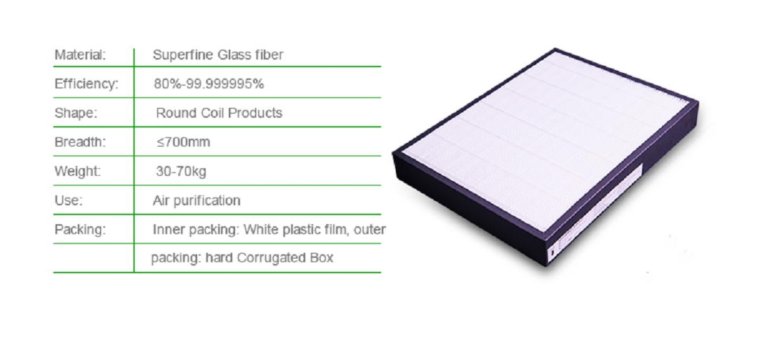 HEPA Fiberglass Plated Filter Media