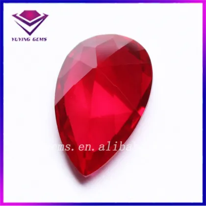 Corundum Rough Manufacturer Lab Created Pear Shape Red Corundum Gemstones