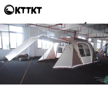 Berkemah luar ruangan berkilau di tenda pintu ganda gelap