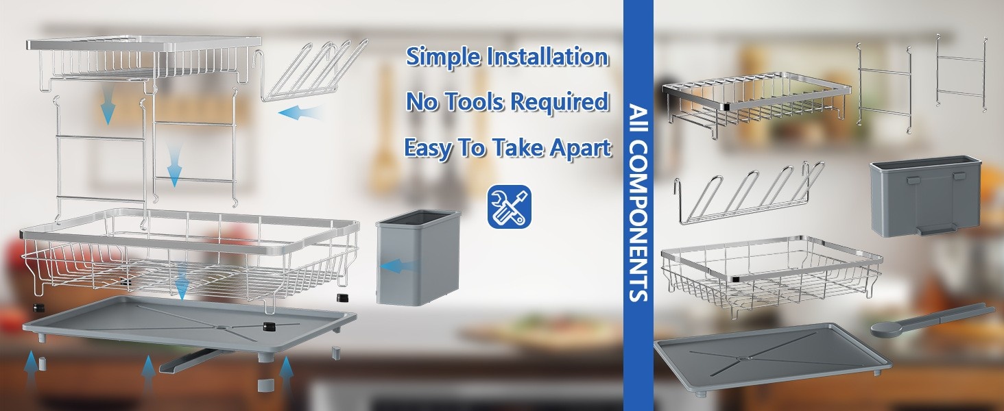 Large Kitchen Storage Rack with Removable