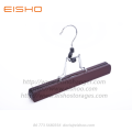EISHO Dark Walnut Wooden Clamping Trouser Hangers