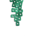 Polerowany prostokąta naturalna zielona kamienia biżuterii Malachite