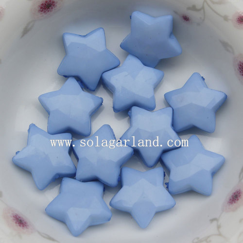 Lots Acrylic Opaque Colors Acrylic Star Beads with Drill Holes