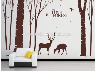 Large Tree And Deer The Love Forest Wall Decal Sticker Living Room Removable