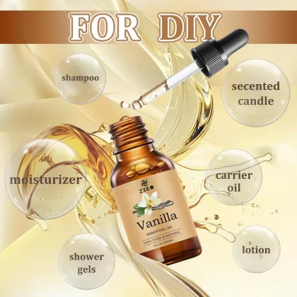 Vanilla Essential Oil for Diffuser,100% Natural Vanilla Essential Oil for Skin,Long Lasting Vanilla Bean Vanilla Oil Perfume