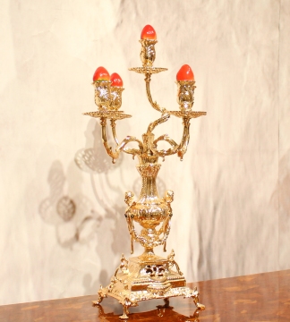 European Antique Gold Copper Candlestick for Home Decoration