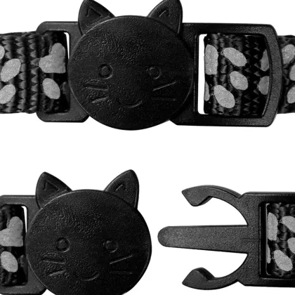 Upgraded Reflective Nylon Cat Collar with Bell - Safe & Breakaway