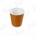 Copa de pared ondulada de 7 oz taza de café desechable estampada