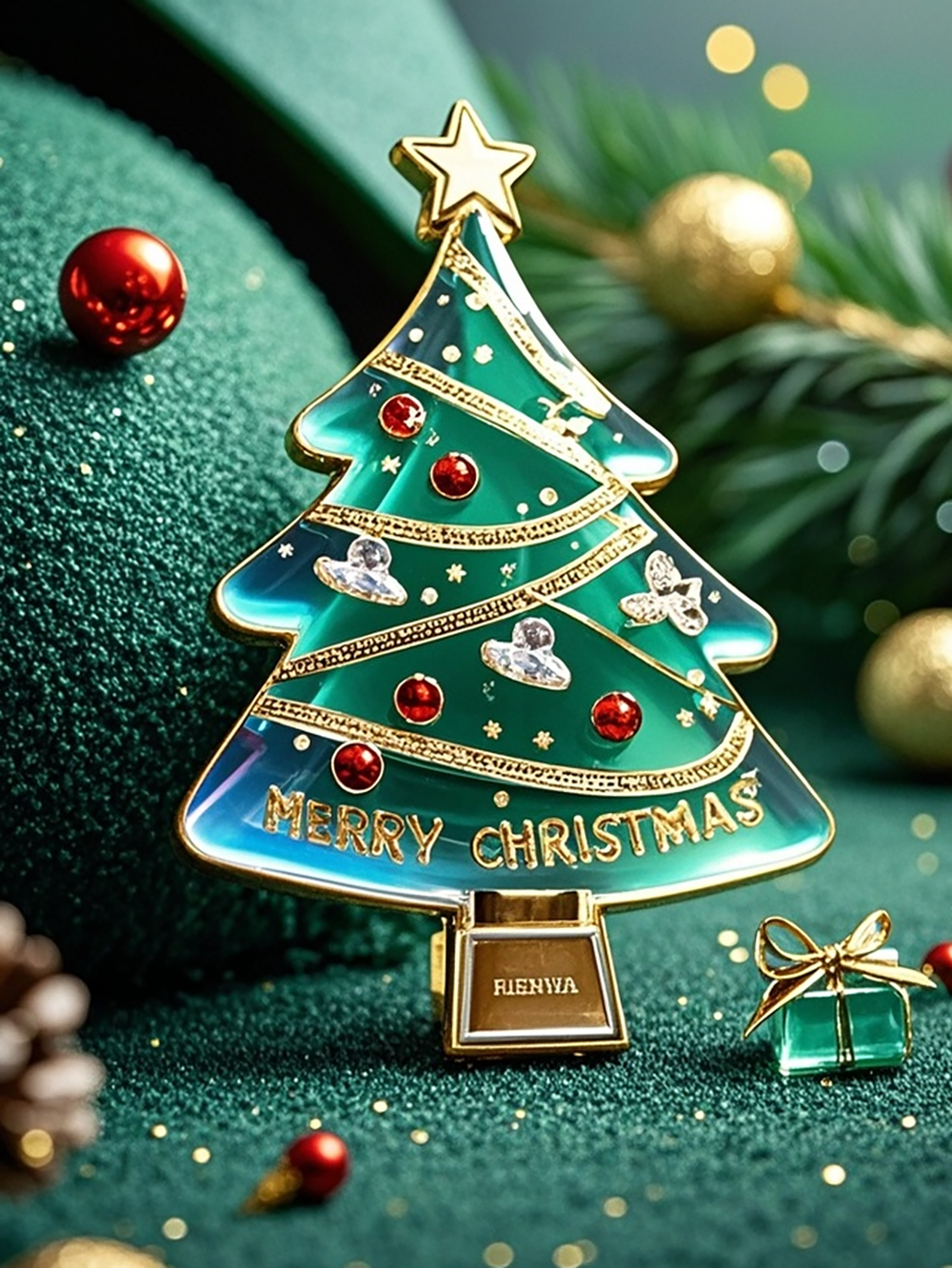 Plexiglass Christmas Tree Badge
