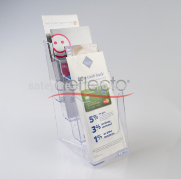 1/3 A4,3 Tier Clear Acrylic Countertop Brochure Holder without Business card holder