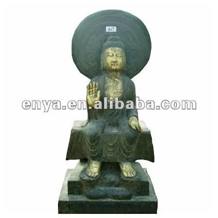 Antique Stone Buddha Sculpture, Sitting Buddha Statue