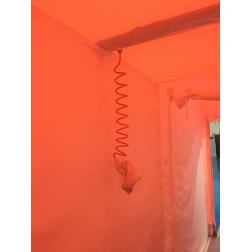 Orange Four-Lane Inflatable Decon Tent for Mass Use