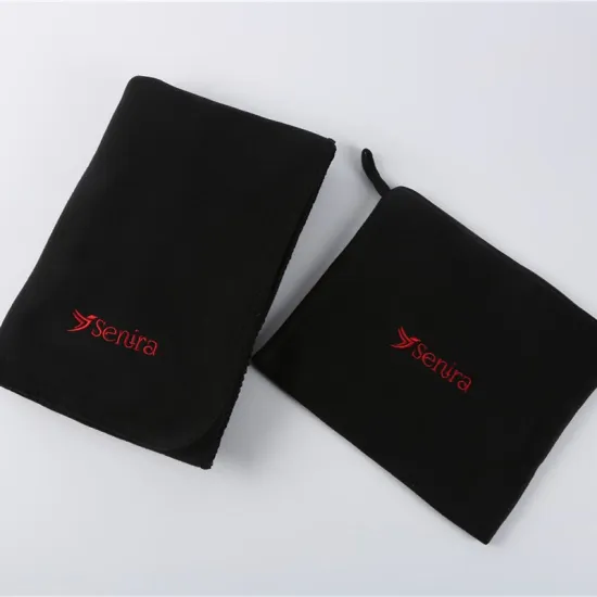 Amazon hot sell  polar fleece multi-function embroidery gift pillow blanket custom logo cozy blanket