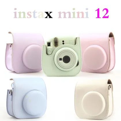PU Leather Protective Case with Adjustable Straps for Fujifilm Instax Mini 12 Camera
