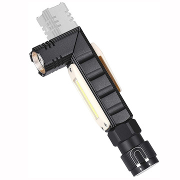 2-in-1-Scheinwerfer-Taschenlampe: 90 Grad Mini LED Taschenlampen-USB wiederaufladbare und taktische Beleuchtungslösung