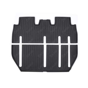 2022-2023 Tesla Model X 7-Seats TPE 3D Foot Floor Mats - Vacuum-Moulding Striped Rice-Grain Interior Accessories