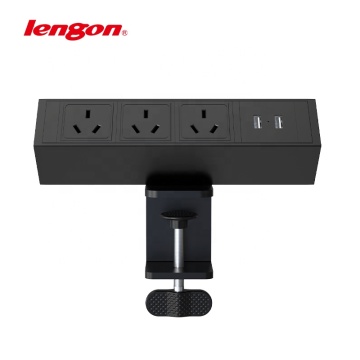  Australia Desktop Clamp Power Socket with Office Use and 3 Ways + 2 USB Ports