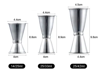 Metal Jigger Bar Tool Cocktail Measuring Cup Double Spirit Jigger
