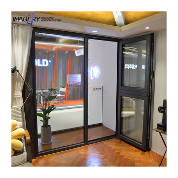 Modern Luxury Garden Entrance with Double Flying Wing Casement Aluminum Doors and Windows Design