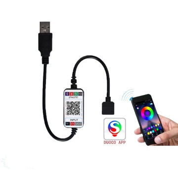 USB Music-Controlled Mini RGB LED Controller for 12V, 5V, 24V LED Strip Lights (5630, 5050, 3528, 2835)