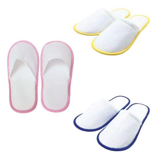 20 pairs of White Towelling Hotel Disposable Slippers Terry Spa Guest Shoes blue