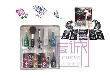 Oem 6 Colors Temporary Diamond Body Painting Glitter Tattoo Kit