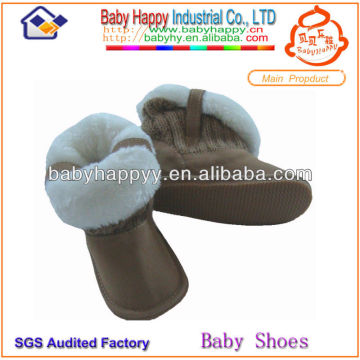 Fashion design double face fur crochet baby boot shoes