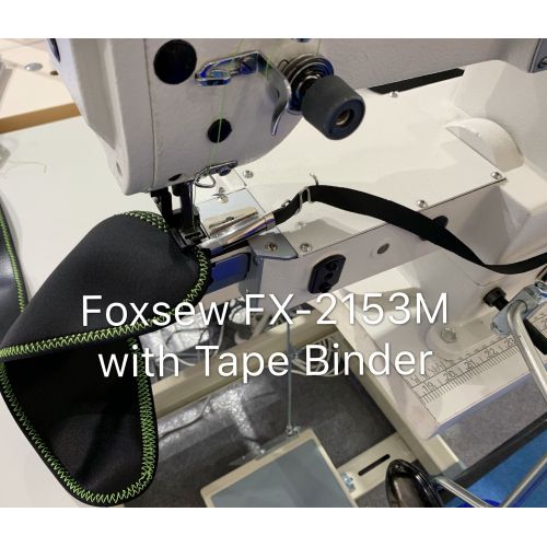 Máquina de coser en zigzag de brazo cilíndrico con encuadernador de cinta