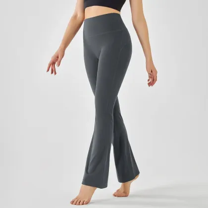 Custom Yoga Wide Leg Slim Fit Nylon Spandex Mens Pants Leggings Women Flare Pant