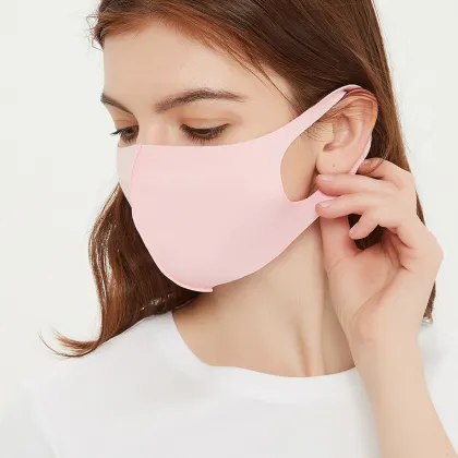 Ice silk polyester cloth Plain color face mask