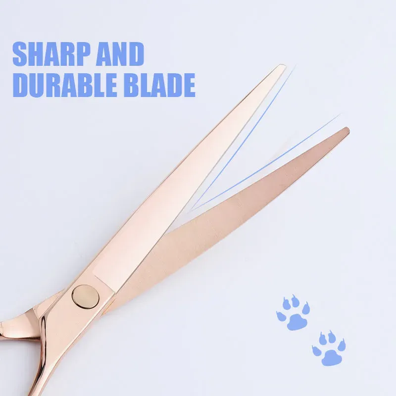 7.5inch Japanese VG10 Steel Rose Gold Pet Hair Scissors