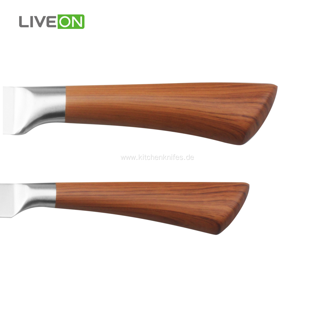 6 pcs Kitchen Knife Set Decal Wood Pattern