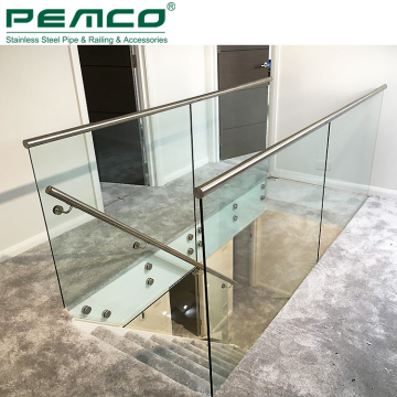Modern Stainless Steel Frameless Balustrade Cost for Residential Glass Stair Railing