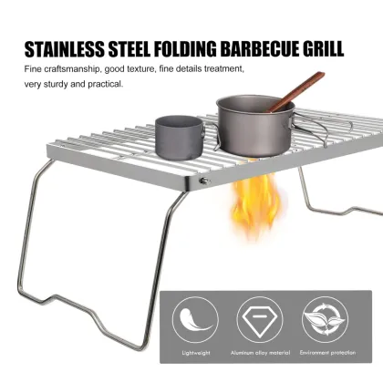 Stainless Steel Foldable Barbecue Rack for Outdoor BBQ