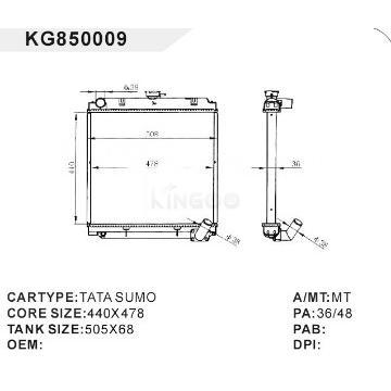 auto radiator car:TATA SUMO