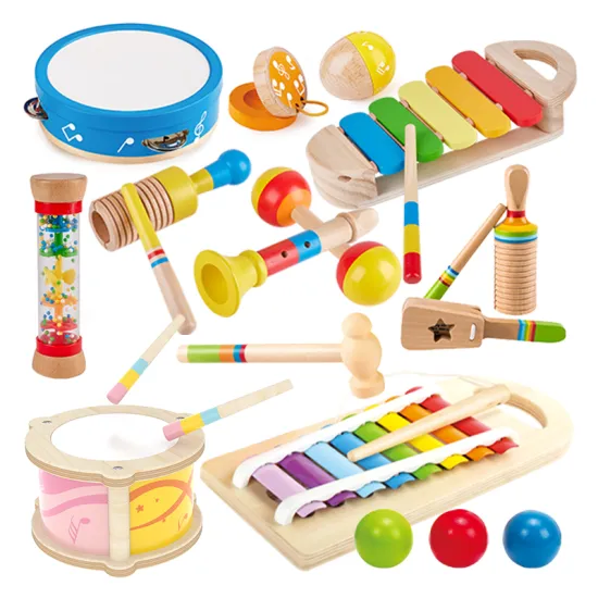 High-Quality Baby Bead Educational Wooden Percussion Drum Musical Instruments Toy Set
