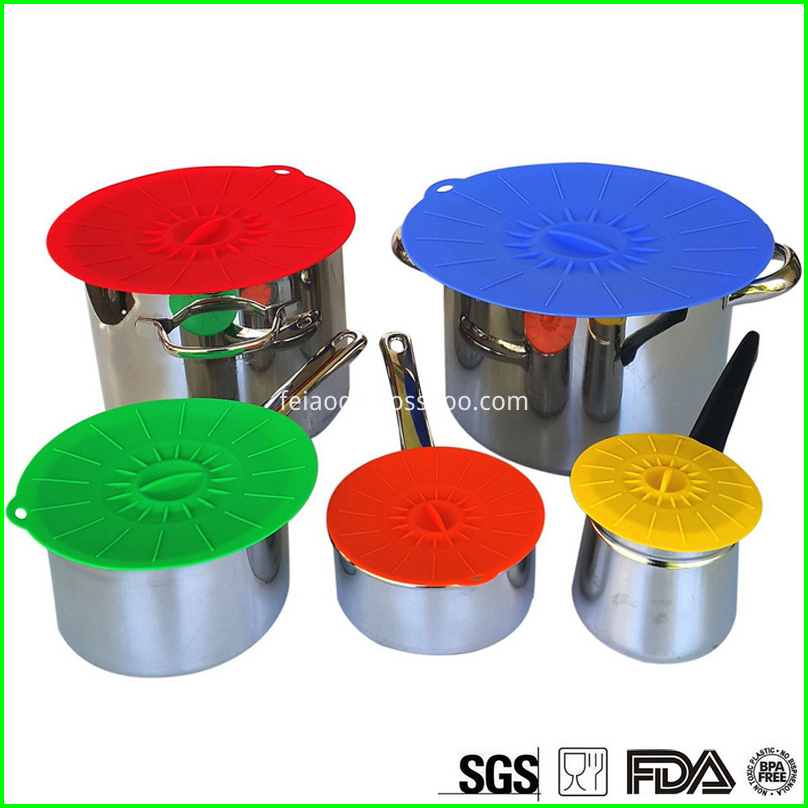 5pcs Eco Silicone Suction Lids Set Food Cover