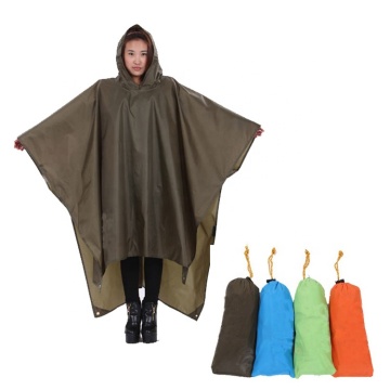 Waterproof Printed Logo Polyester Poncho for Hiking, Camping, Riding, and Hunting