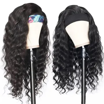 YS Wholesale Headband Wig DeepWave Human Hair Wigs, Headband Wigs Brazilian Hair for Women