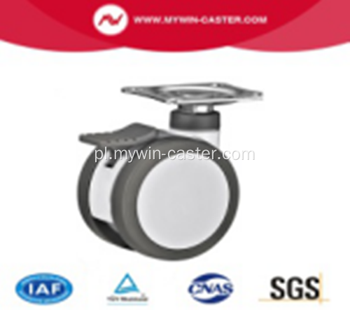 3-calowy, obrotowy materiał PU i PA z uchwytem Medyczny Twin Caster