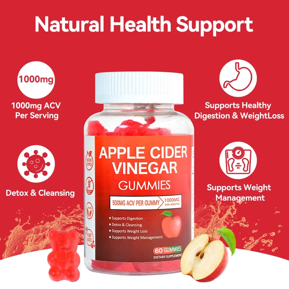 OEM/ODM Custom Flavor Weight Loss Gummies Healthcare Supplement Organic Slim Apple Cider Vinegar Gummies