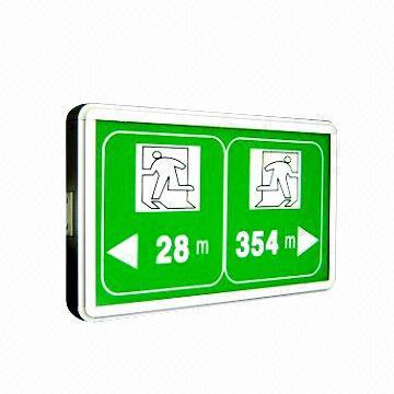 LED light boxes with evacuation indicator sign made of acrylic