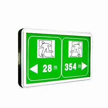 LED light boxes with evacuation indicator sign made of acrylic