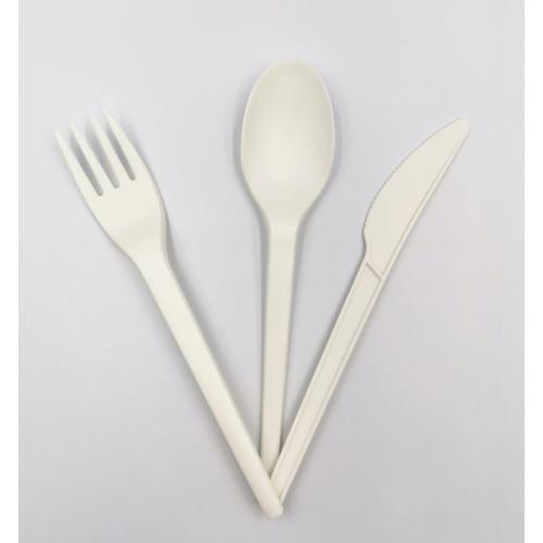 PLA mesra alam yang kompostable Cutlery Fork Spoon Knife Set