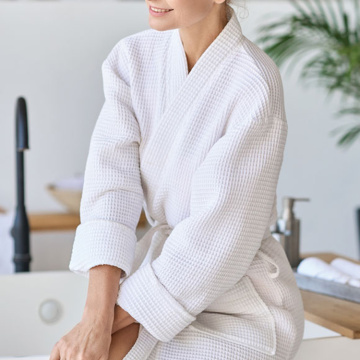 High Quality Hotel Unisex Cotton Waffle Bathrobe