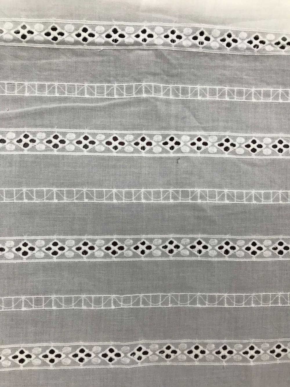 bars Cotton embroider fabric